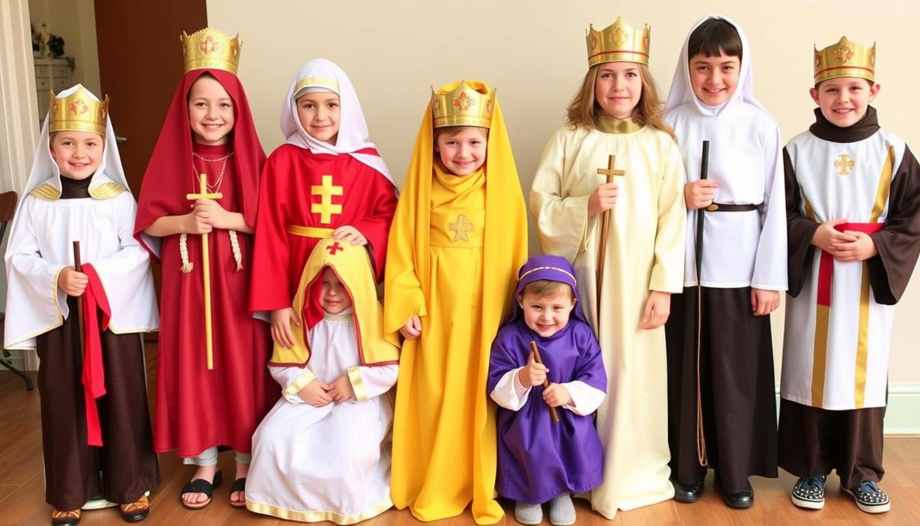 Gotowe stroje świętych wykonane według instrukcji z artykułu