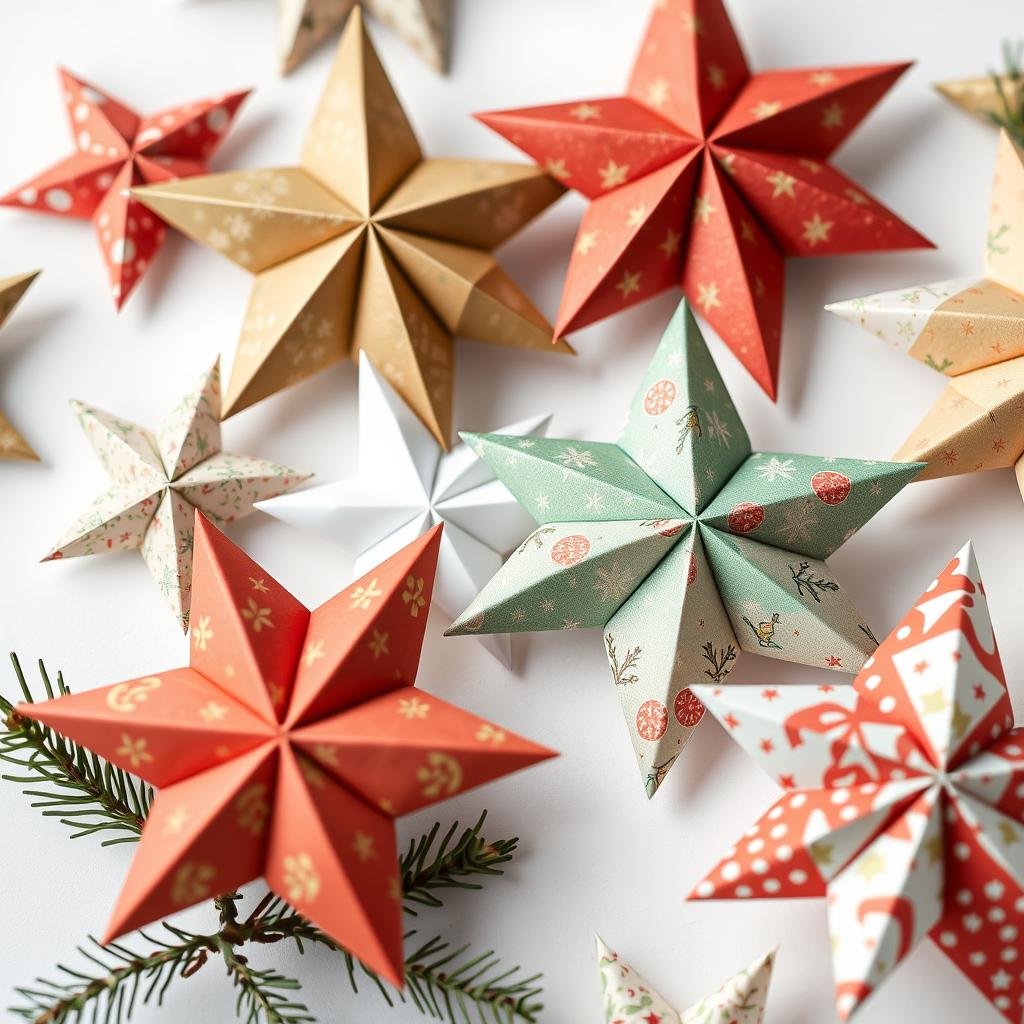 Kolorowe gwiazdki origami jako ozdoba świąteczna DIY Kolorowe gwiazdki origami jako ozdoba świąteczna DIY