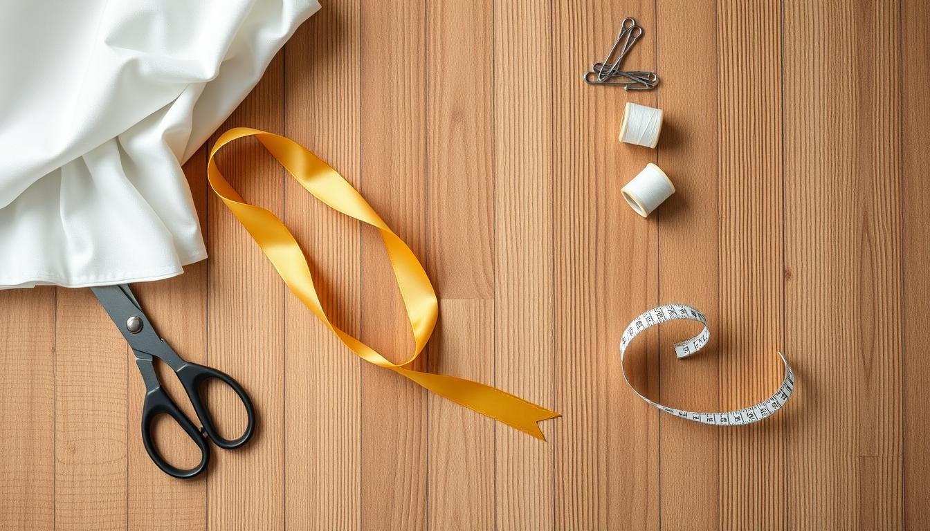 Materiały potrzebne do zrobienia stroju świętego rozłożone na stole