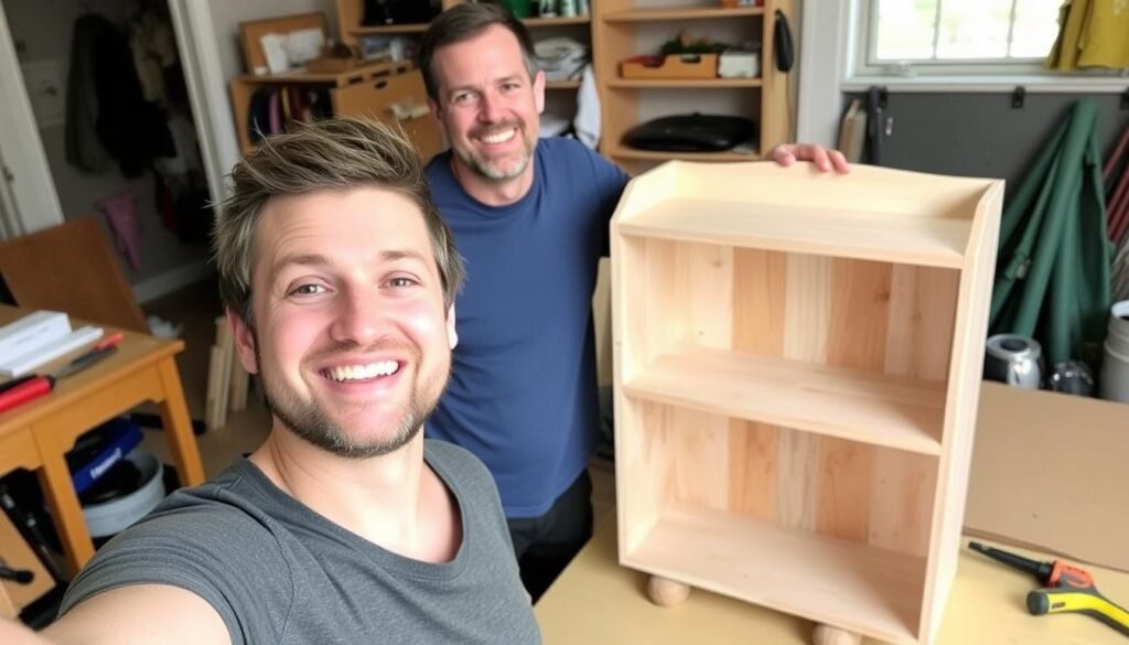 Osoba odczuwająca satysfakcję z ukończonego projektu DIY Osoba odczuwająca satysfakcję z ukończonego projektu DIY