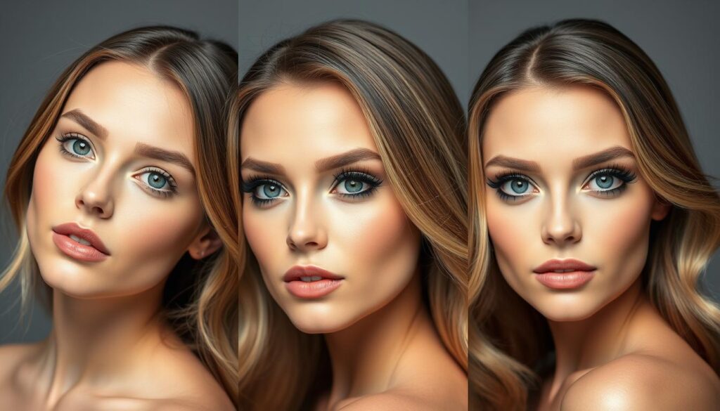 Porównanie efektów różnych grubości sztucznych rzęs na modelkach