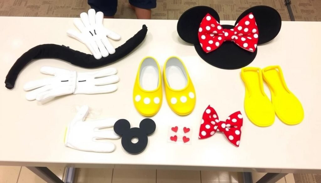 Różne dodatki do stroju Myszki Miki i Minnie Różne dodatki do stroju Myszki Miki i Minnie