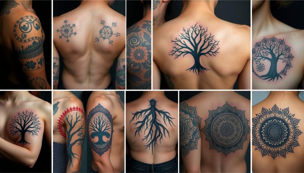 Różnorodne style tatuaży symbolizujące osobistą ekspresję