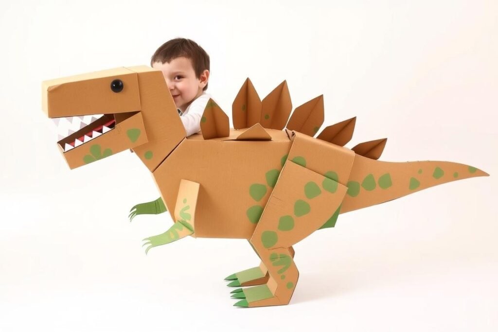Strój dinozaura z pudełek dla chłopca Strój dinozaura z pudełek dla chłopca