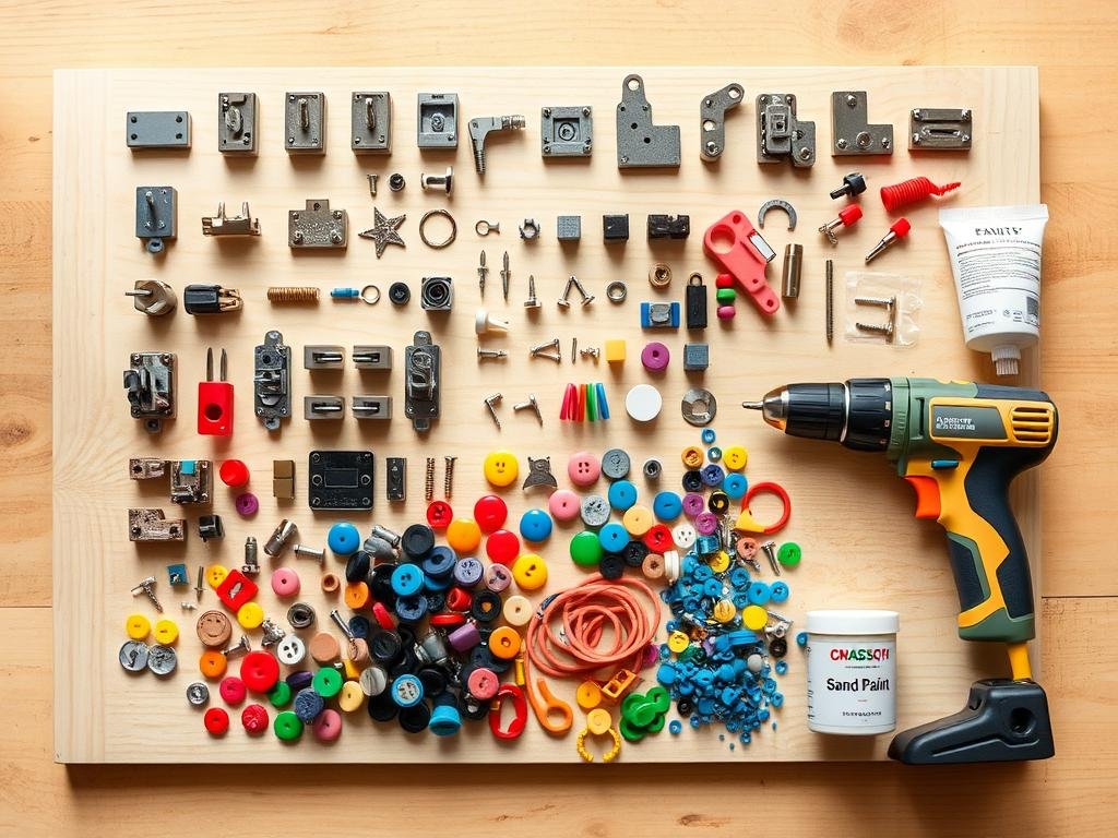 Zestaw materiałów do wykonania tablicy manipulacyjnej DIY Zestaw materiałów do wykonania tablicy manipulacyjnej DIY
