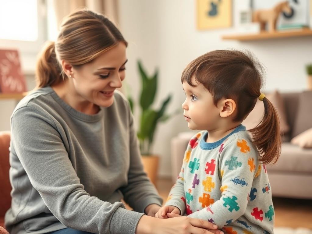 Dziecko z autyzmem podczas zajęć z terapeutą w poradni psychologiczno-pedagogicznej Dziecko z autyzmem podczas zajęć z terapeutą w poradni psychologiczno-pedagogicznej