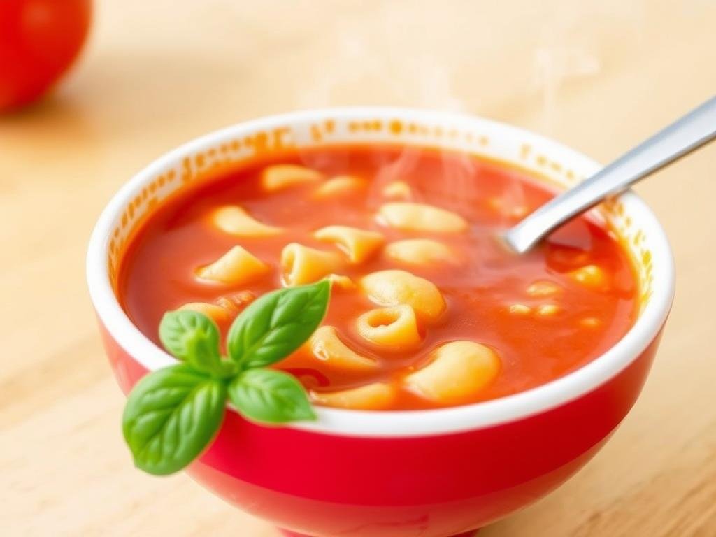 Ekspresowa zupa pomidorowa z makaronem dla dzieci w przedszkolu Ekspresowa zupa pomidorowa z makaronem dla dzieci w przedszkolu