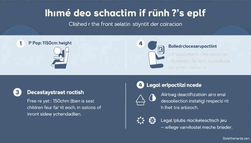 Infografika podsumowująca zasady przewożenia dzieci z przodu samochodu Infografika podsumowująca zasady przewożenia dzieci z przodu samochodu