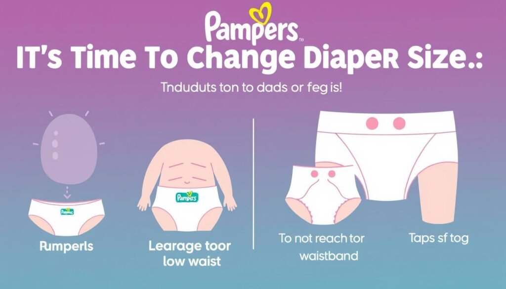 Oznaki wskazujące na potrzebę zmiany rozmiaru pieluszki Pampers Oznaki wskazujące na potrzebę zmiany rozmiaru pieluszki Pampers