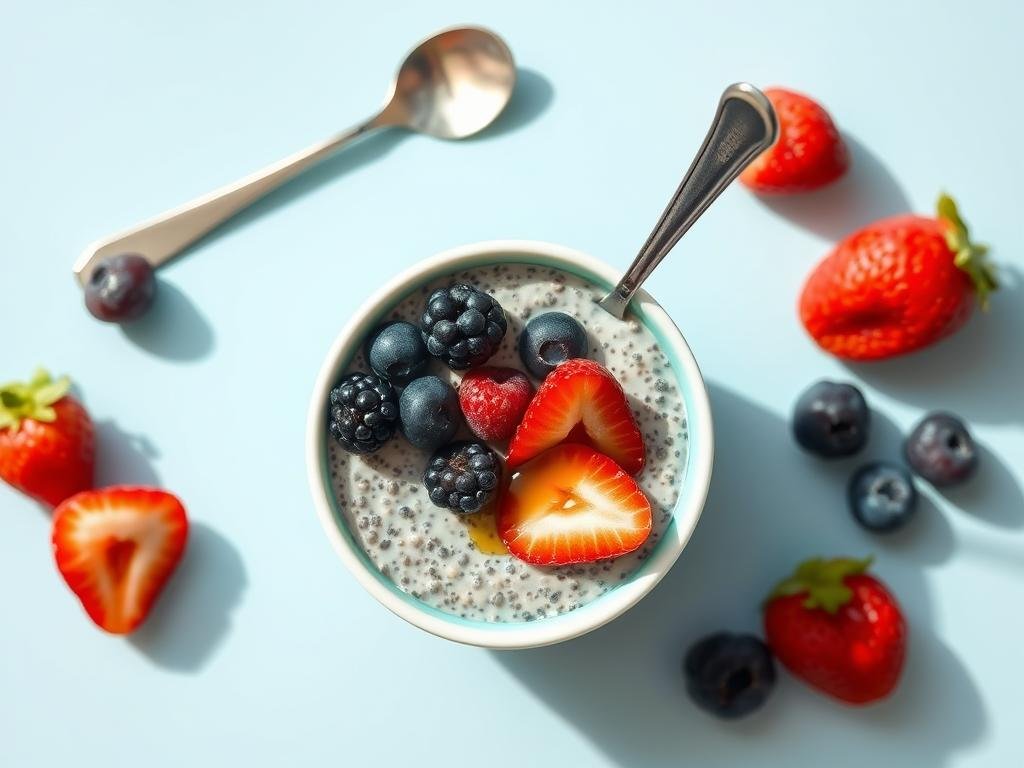 Pudding chia z owocami dla rocznego dziecka Pudding chia z owocami dla rocznego dziecka