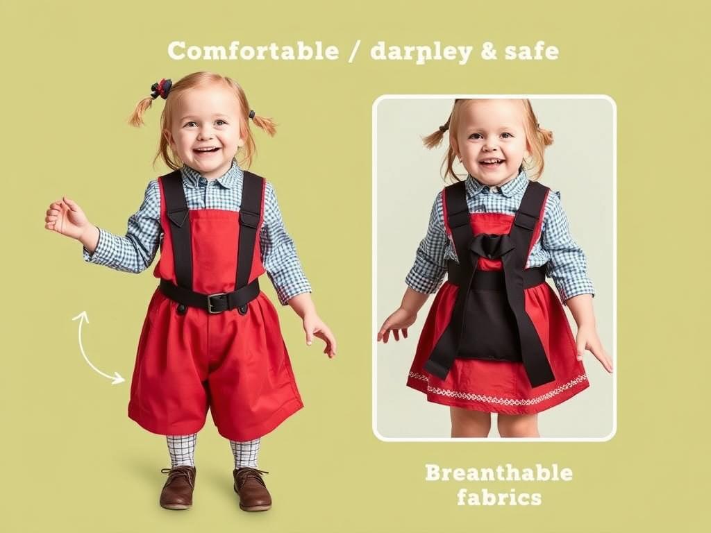 Dziecko w bezpiecznym i wygodnym stroju Pipi Pończoszanki