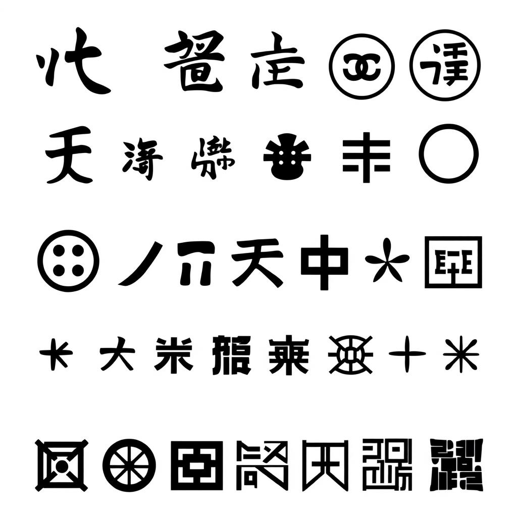 Przykłady japońskich symboli i wzorów do wykorzystania na stroju ninja